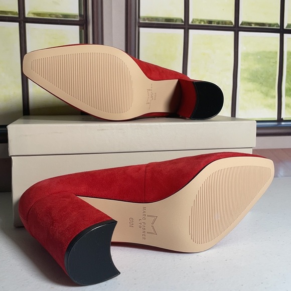 Qupid Red Suede Heels - Picture 6 of 7